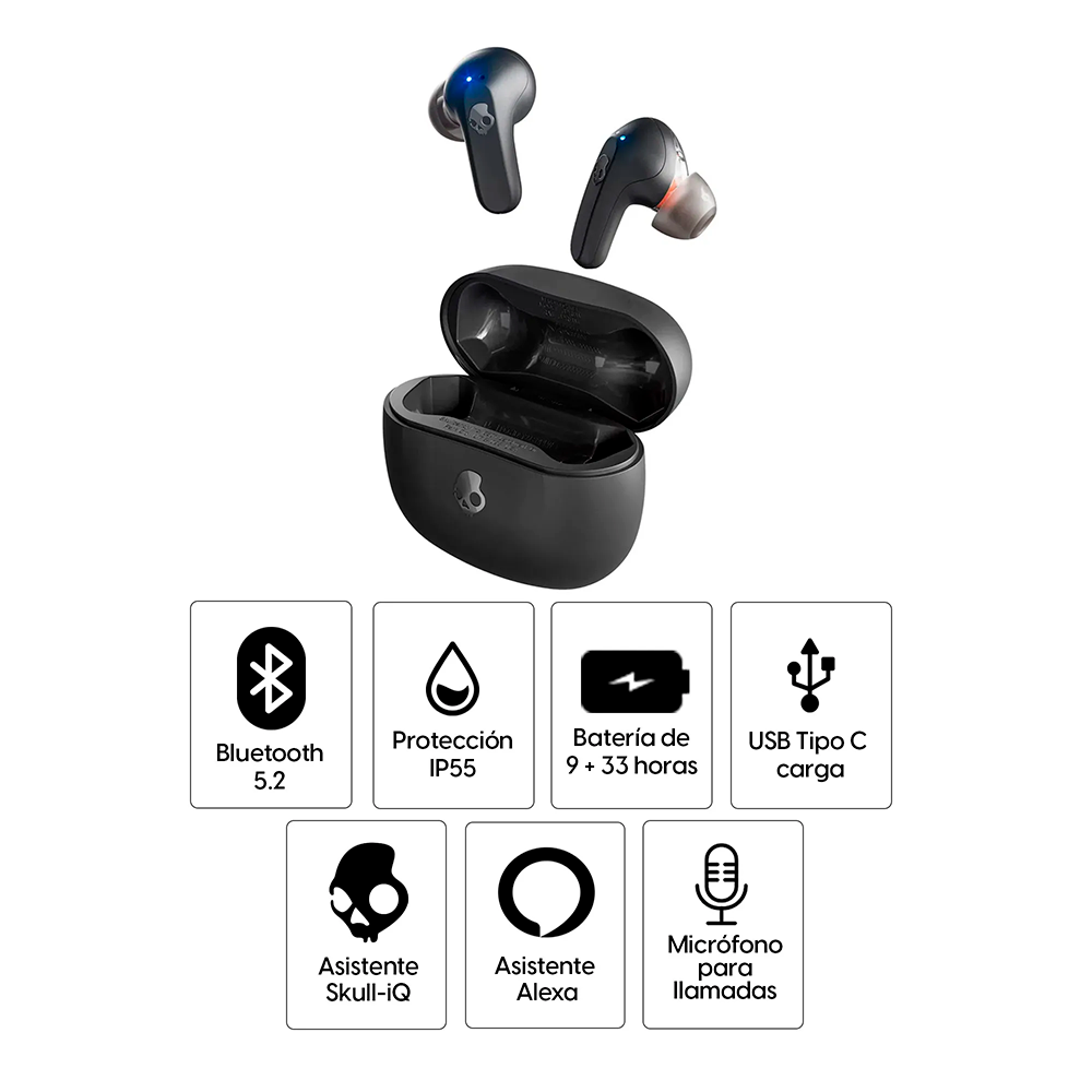 Skullcandy RAIL Audifonos Wireless InEar Black - S2RLW-Q740 