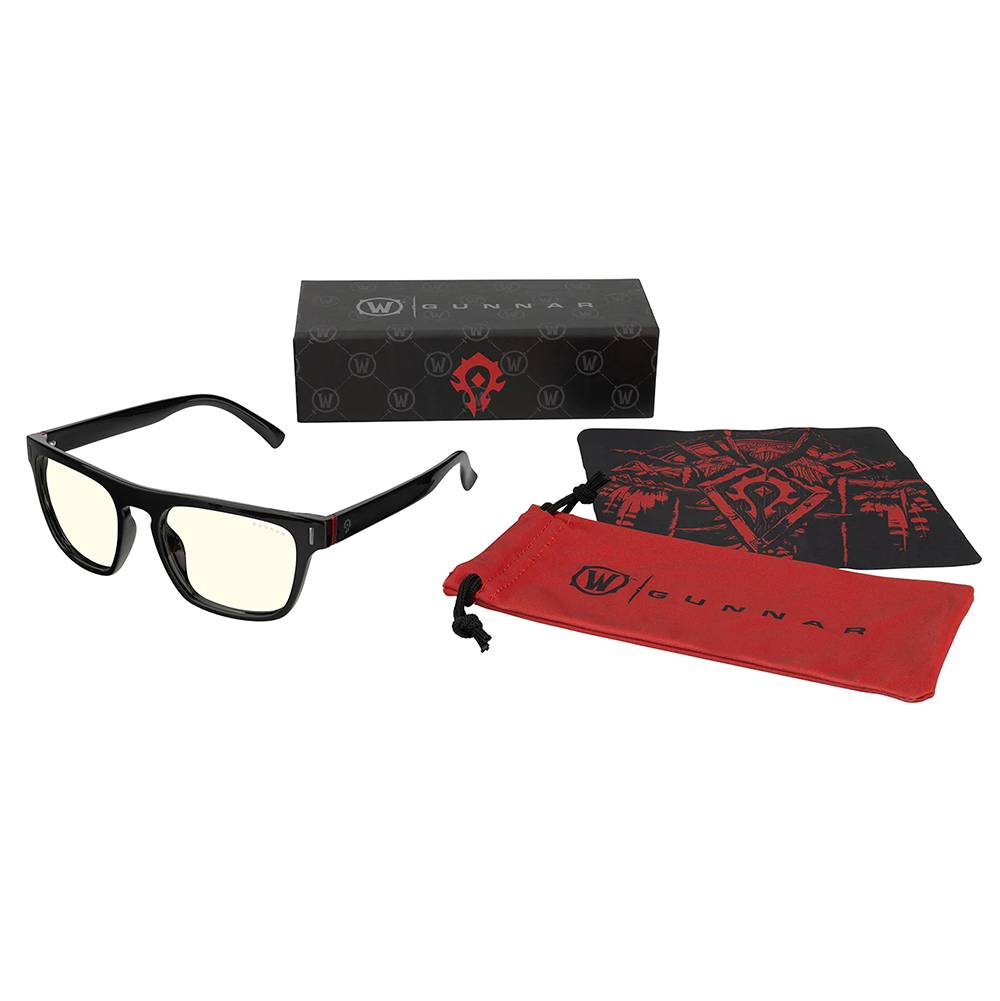 Gafas GUNNAR WORLD OF WARCRAFT, Official Blizzard Entertainment ,  HORDE EDITION/A, Blocks harmful blue light and 100% UV - WOW-00101