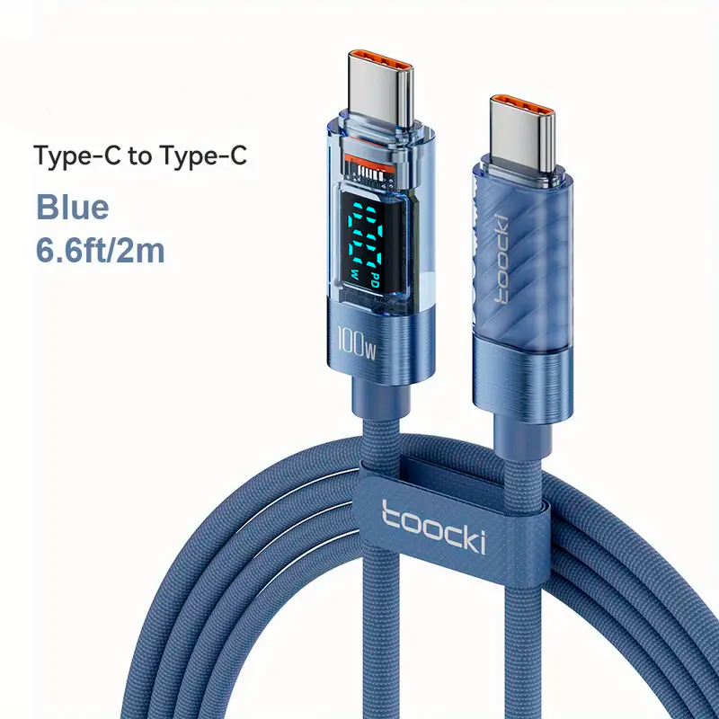 Cable de Carga USB-C A USB-C TOOCKI 100W  Mini LCD - PD100/ TXCTT1-ZX0