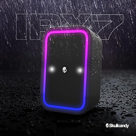 Bocinas Skullcandy STOMP Party Negro, Bluetooth 5.3 IPX7 Resistente al agua 12hrs, Barra LED Show, USB-C y USB-A, Multilink -2SKSK1850B0L2