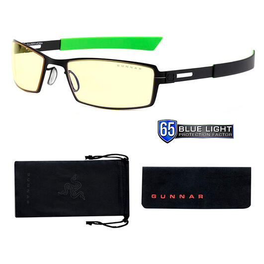 Gafas Gunnar MOBA Razer™ Edition Gaming, Blue-Light Block, Onyx Frame Tinte Ámbar - RZR-30007 