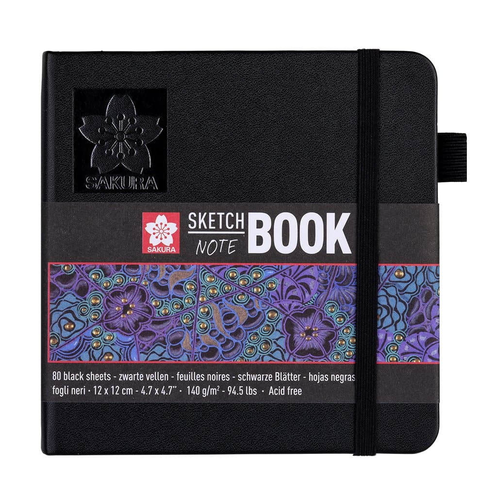 Sketch Note Book Sakura Paisaje 12x12CM 140G  80 Hojas Negras