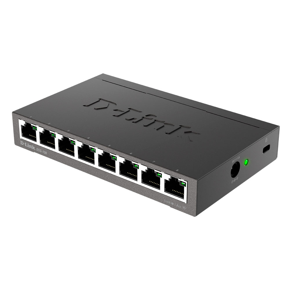 Switch D-Link Plug&amp;Play 8 puertos Gigabit - DGS-108