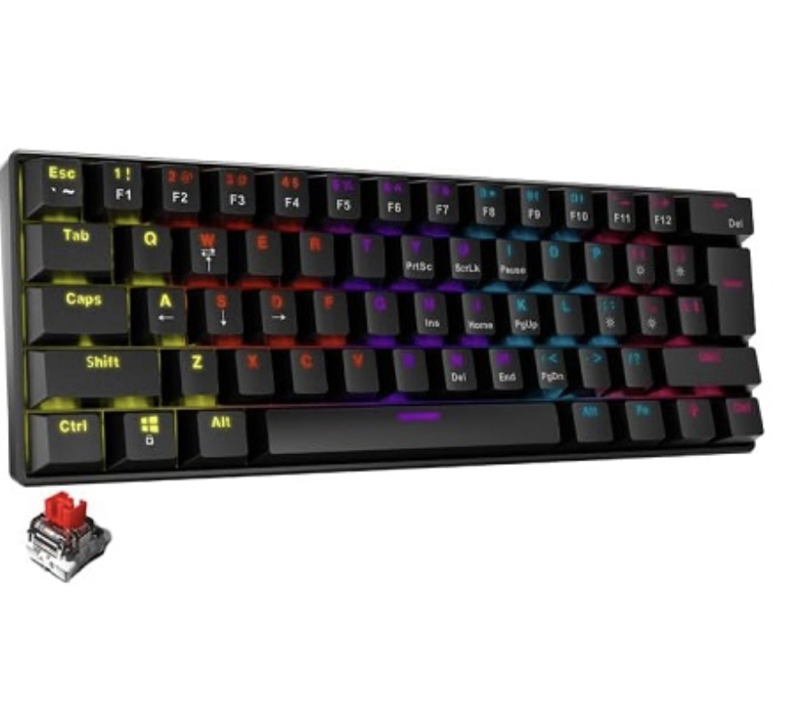 Teclado Mecanico Adata XPG Summoner Mini 60% Outemu Red, USB, ESP RGB Fixed SUMMONERMINI61RD-BKCES BLACK