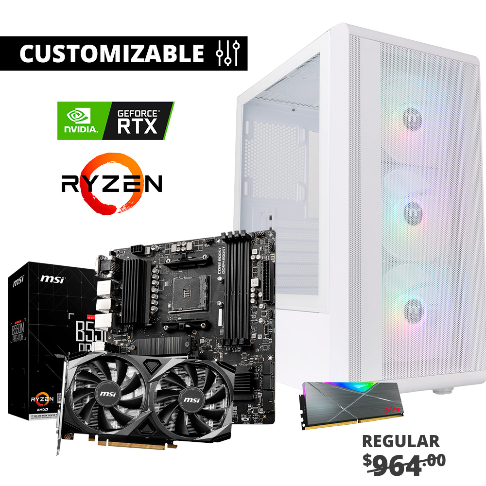 PC GAMING NOW, S200G, Ryzen, RTX 3050 8GB, Fuente 600W TT