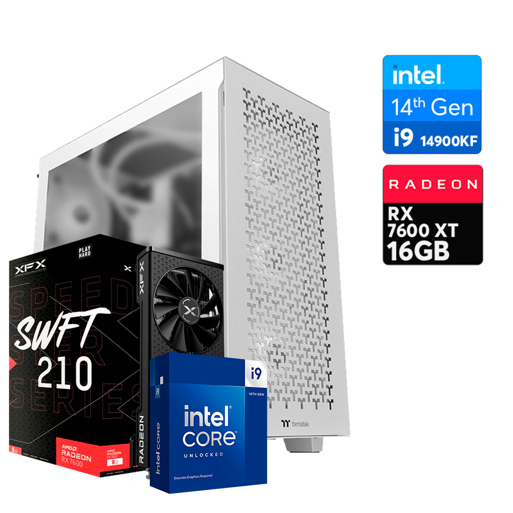 PC V350 KF PRO Intel i9 14900KF, RX 7600 XT 16GB, 16GB DDR5, M.2 2000GB, 850W 80+ Platinum