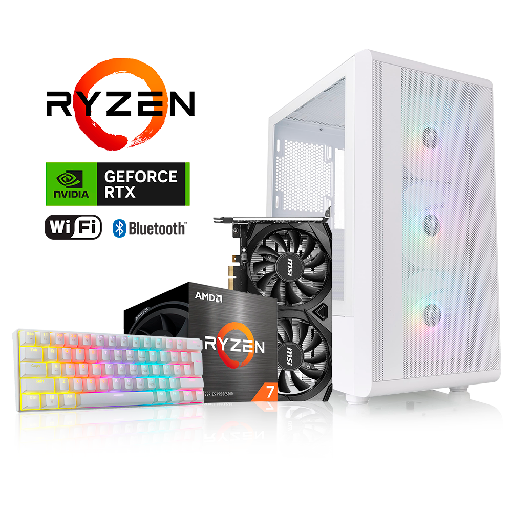 PC 5 Pro, Ryzen 7 5700, 32GB DDR4 RGB, 1TB M.2 Gen4, RTX 3050 8GB, 600W PSU, B550 WiFi.