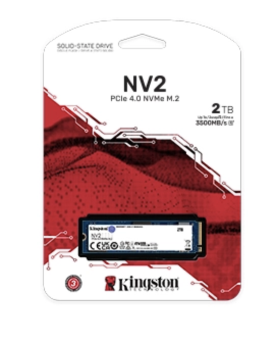 Unidad de estado solido M.2 Kingston NV2 2TB 2280 NVMe PCIe SSD Up to 3500 MB/s SNV2S/2000G