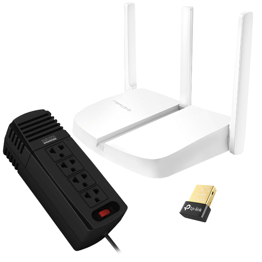 [12631] Bundle Conection 1 Router Mercusys + Regulador 800VA + USB Bluetooth