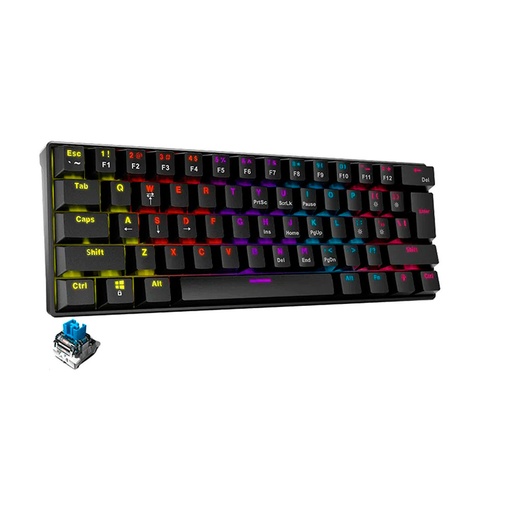 [15707] Teclado Mecanico Adata XPG Summoner Mini 60% Outemu Blue, USB, ESP RGB Fixed SUMMONERMINI61BL-BKCES BLACK