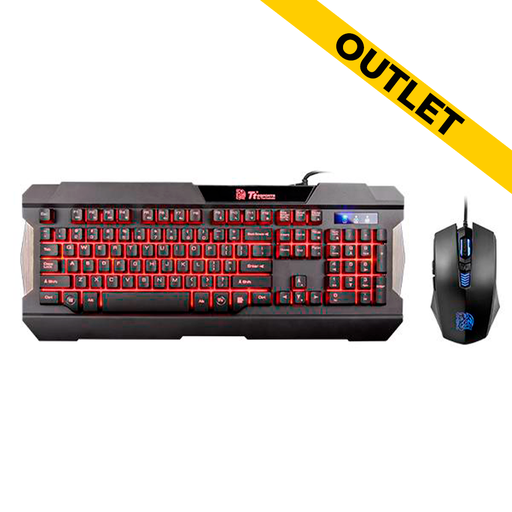 [3244] [OUTLET] Combo Teclado y Mouse Thermaltake COMMANDER, Red backlight LED