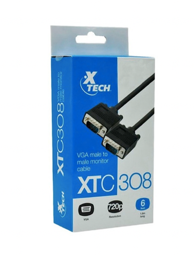 [10934] Cable Monitor Xtech XTC-308 VGA Monitor Cable 6FT DB15  M/M